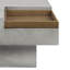 Table basse grise patinée avec plateau carré et base piédestal