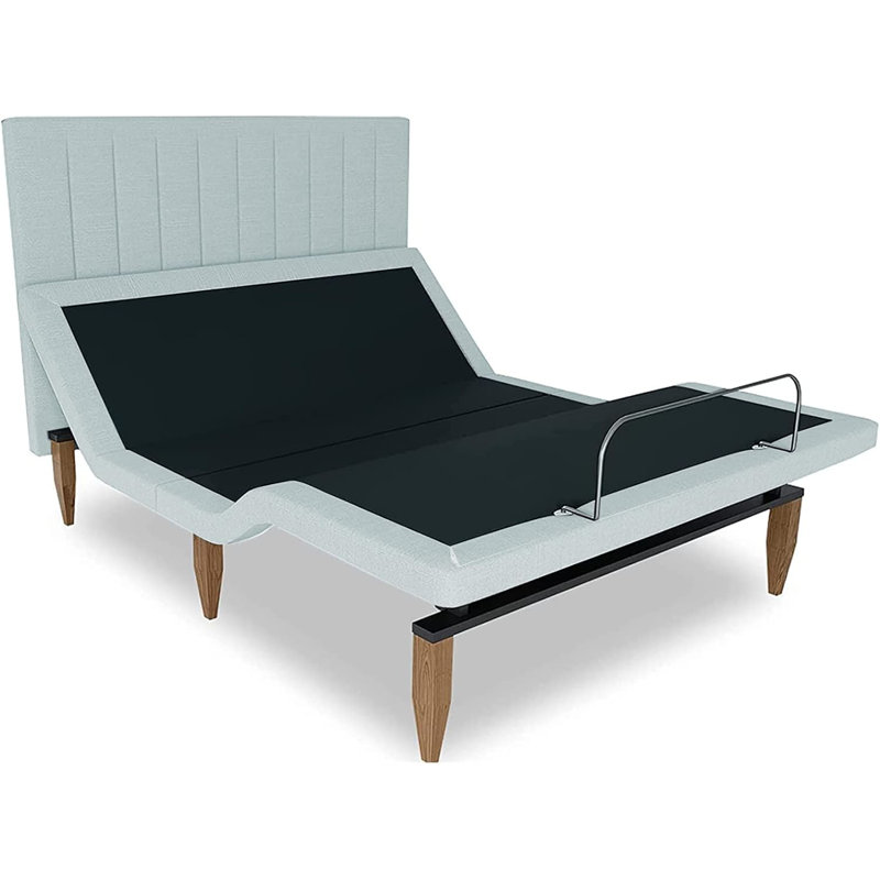 Adjustable Bed Base 15-inch with Headboard, Head and Foot Incline, USB Ports, Wireless Remote, California King