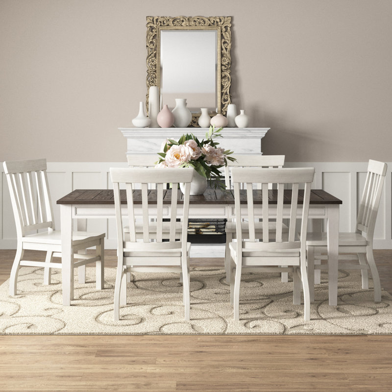 Ensemble repas 7 pièces Sevenoaks, Blanc antique