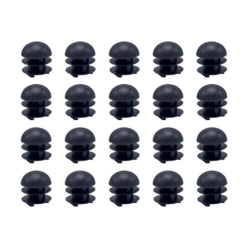Capuchons d'extrémité de dôme en plastique de 3/4 po de diamètre Outwater, bouchon de finition pour fauteuil de glissement rond, protecteur de plancher, convient aux tubes de calibre multiple, fabriqué aux États-Unis, paquet de 20