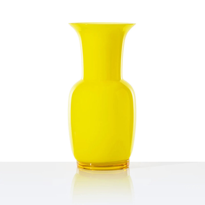 Venini Opalino Vase, 16.54" H x 7.87" W x 7.87" D, Amber