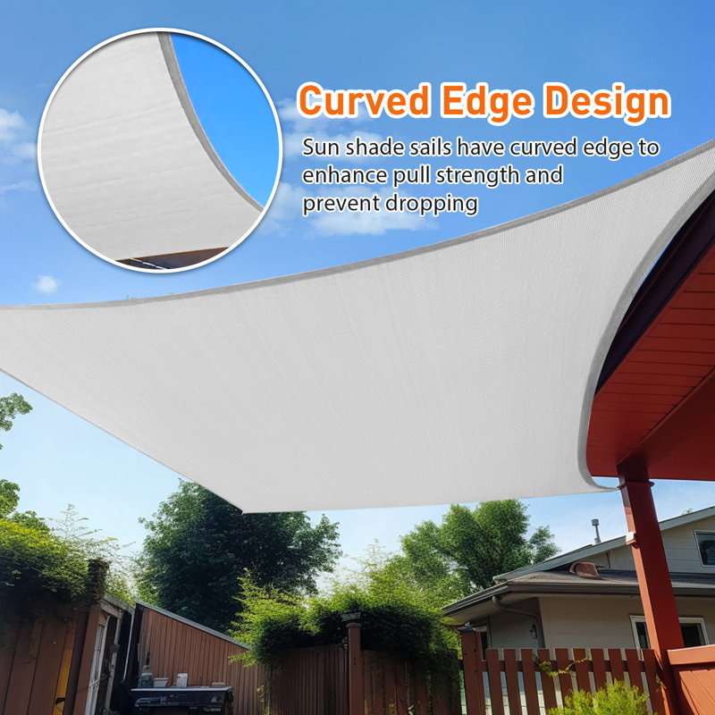 15'X23' Customize Rectangle Sun Shade Sail, Light Gray