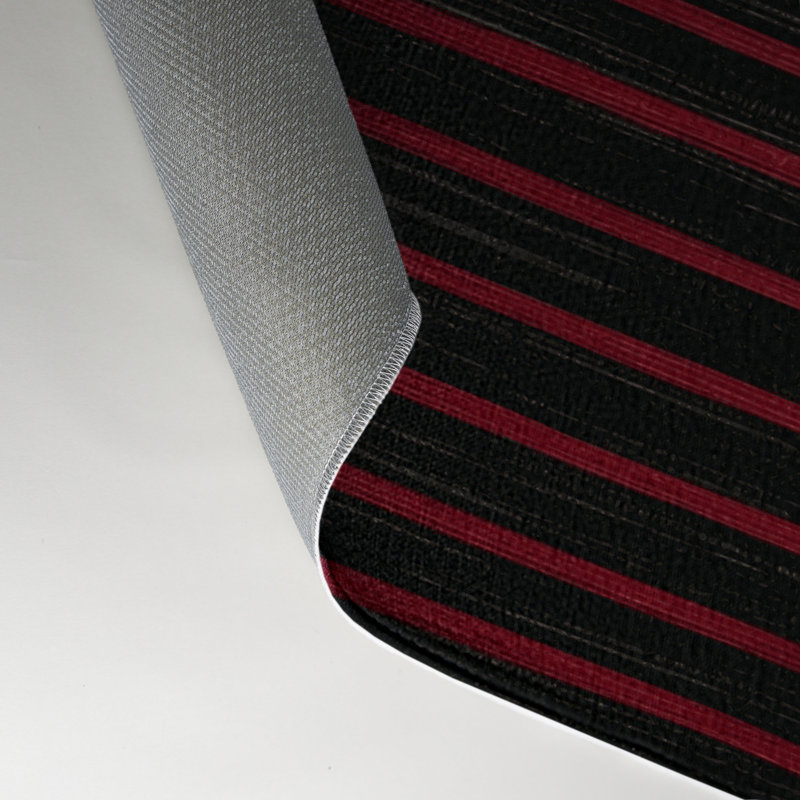 Tapis intérieur / extérieur brun HorizontalStripes, Rectangle 5 pi x 7 pi