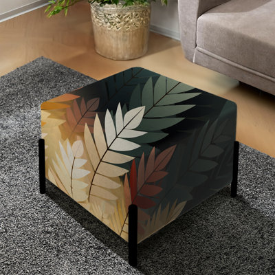 Tree Chevron Woodland Delight - Chevron Square Ottoman