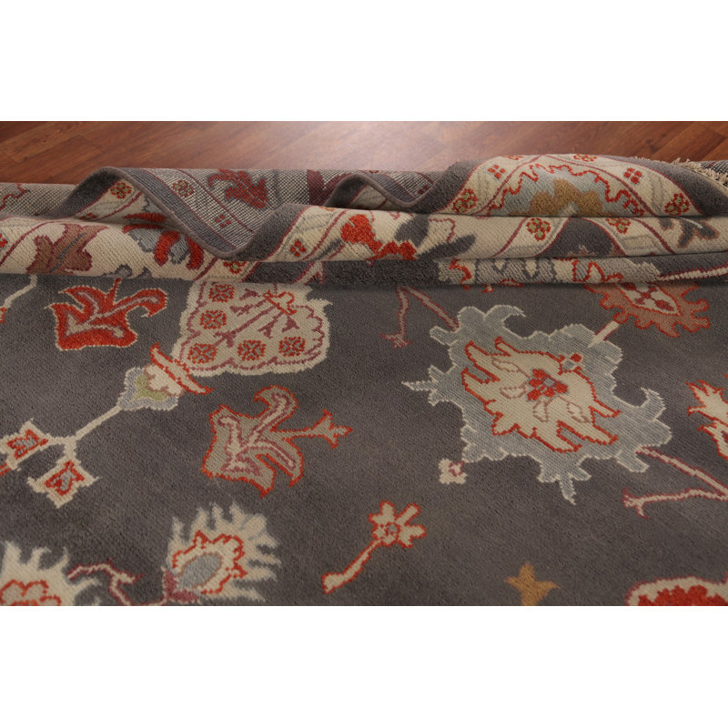 Tapis oriental fait à la main gris Oushak 9 x 12