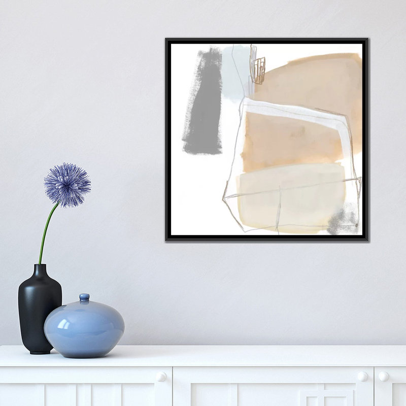 «Overture V», reproduction sur toile, H 26 po x l 26 po x P 1,5 po, Toile encadrée noire, Pas de tapis