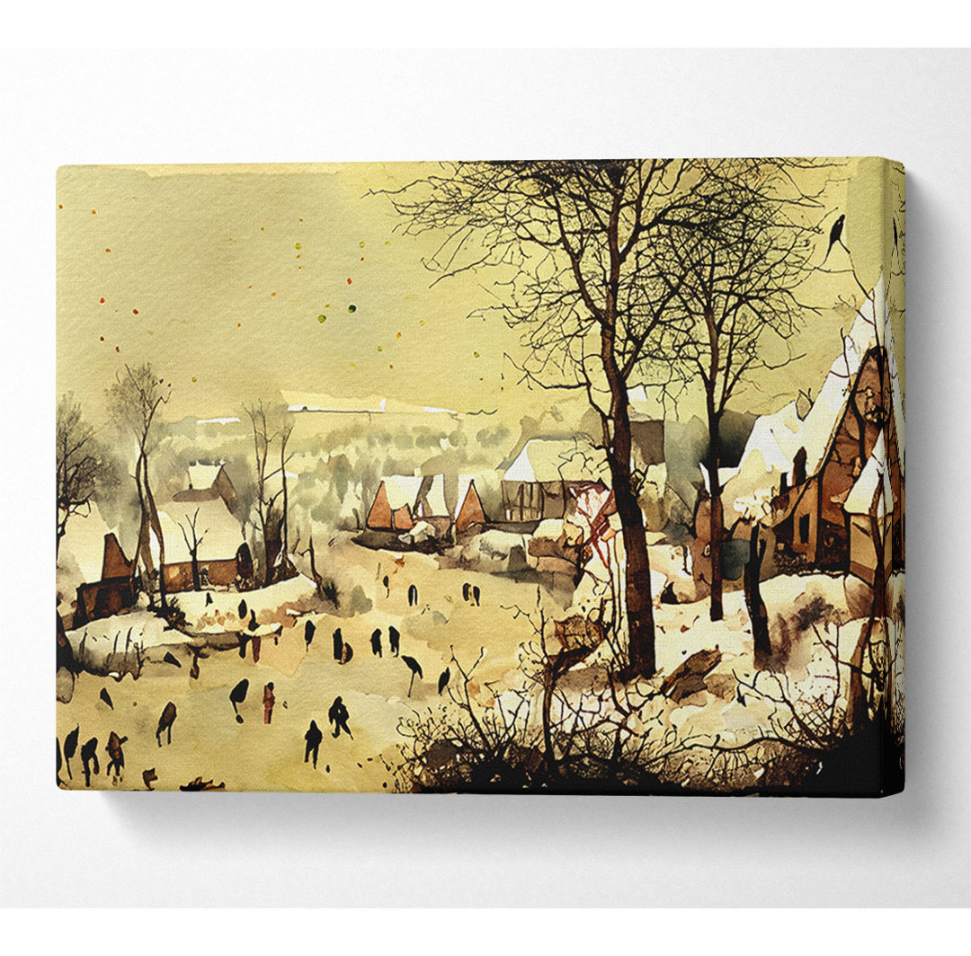 Pieter Bruegel Winterlandschaft mit Schlittschuhläufern - Kunstdrucke auf Leinwand