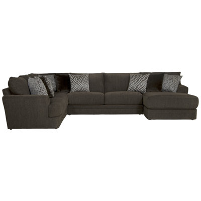 Michele 3 - Piece Upholstered Sectional with 9 Accent Pillows Included