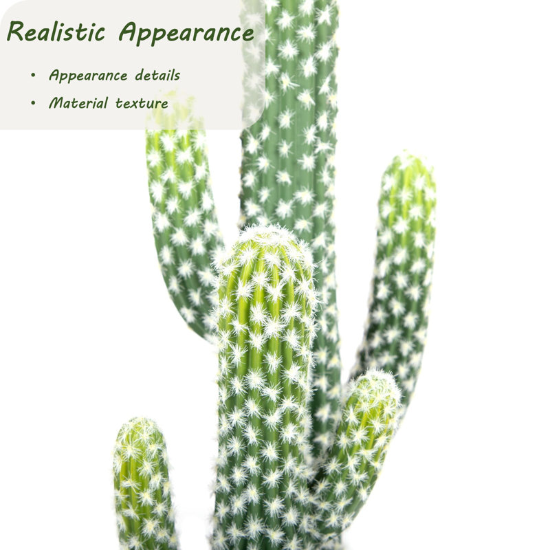 Cactus artificiel 23 po, verdure intérieure / extérieure, plante grasse artificielle pour la décoration intérieure, 2
