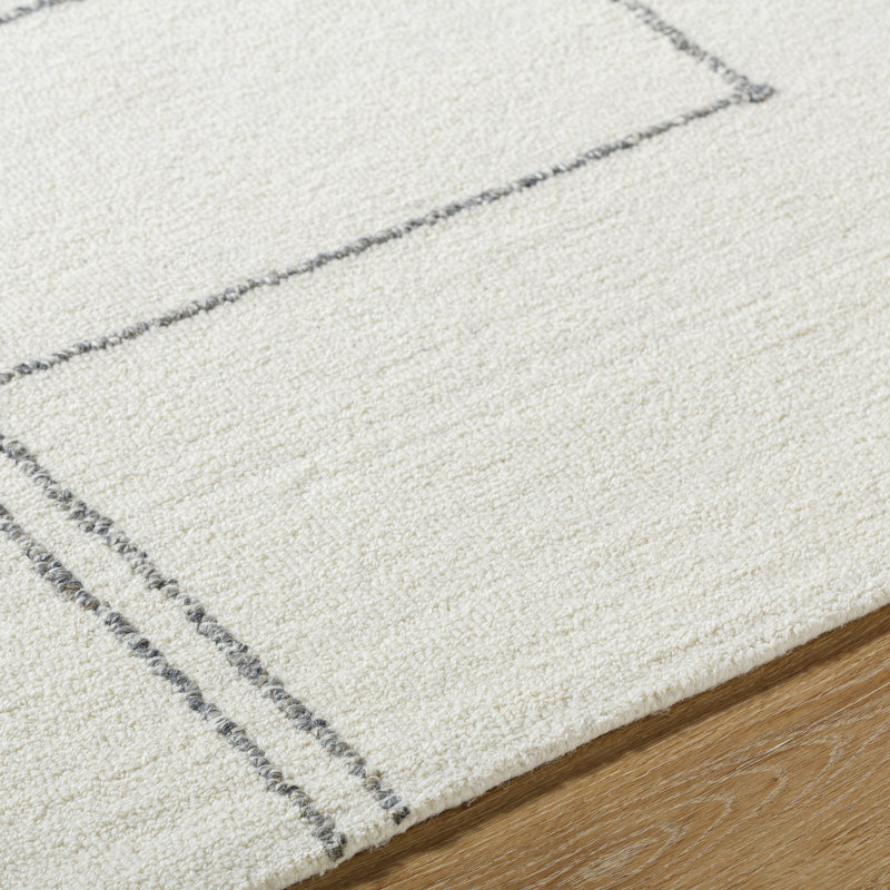 Jerrye Hand Tufted Wool Indoor Rug, Rectangle 8' x 10'