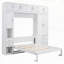 Lit escamotable double avec casiers et armoires-117599842