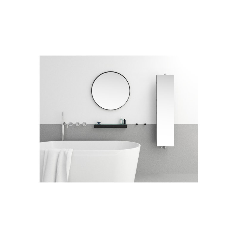 Cosmos Solid Wood Wall Bathroom Shelves, Dark Oak