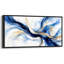 Toile imprimée encadrée extra large bleu marine, motif abstrait contemporain fluide-134385434-134385435