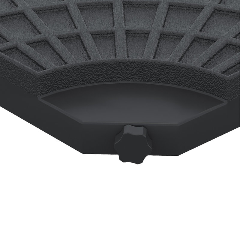 Base de parasol de patio décalée, 4 pièces rondes robustes, 52 litres d'eau ou capacité de sable de 112 lb, extérieur en porte-à-faux noir 52L Water / 112