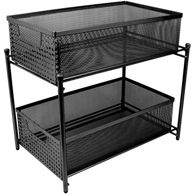 Sorbus 2-Tier Baskets with Mesh Sliding Drawers