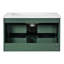 Meuble-lavabo mural 30 po avec lavabo en résine, armoire de rangement flottante avec 2 tiroirs, armoire de salle de bain en bois massif-111123645