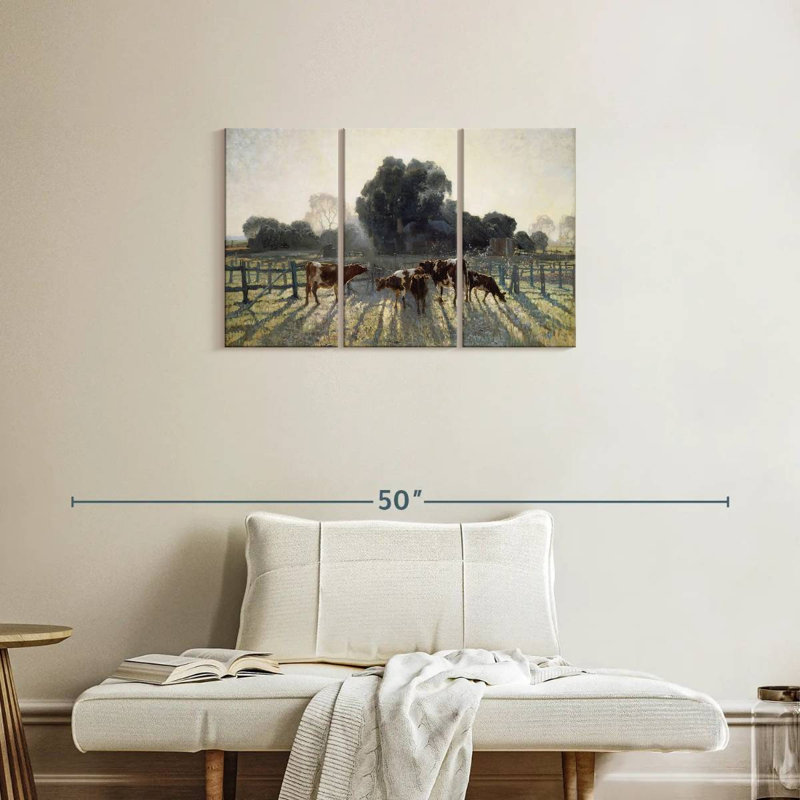 Brampt Pasture Grazing Cows, 20" H x 33" W