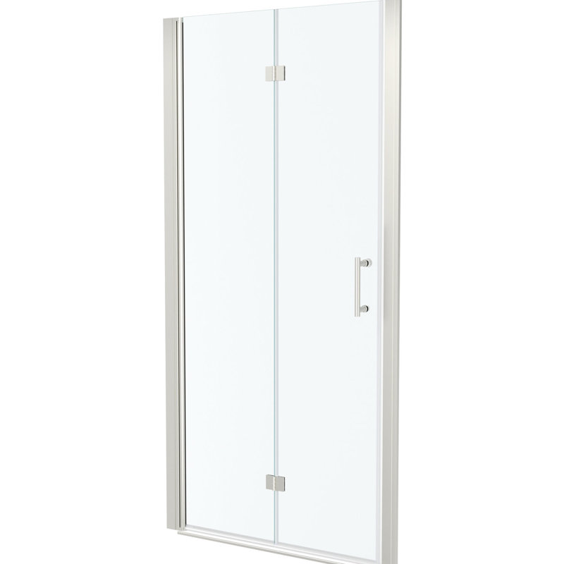 Porte de douche en verre trempé nickel brossé 34 po x 72 po - Gain de place, réglable, finition durable, l 34 po x H 72 po avec eau, intrigante