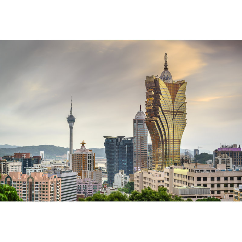 Macau, China Cityscape - Wrapped Canvas Print, 30cm H x 46cm W