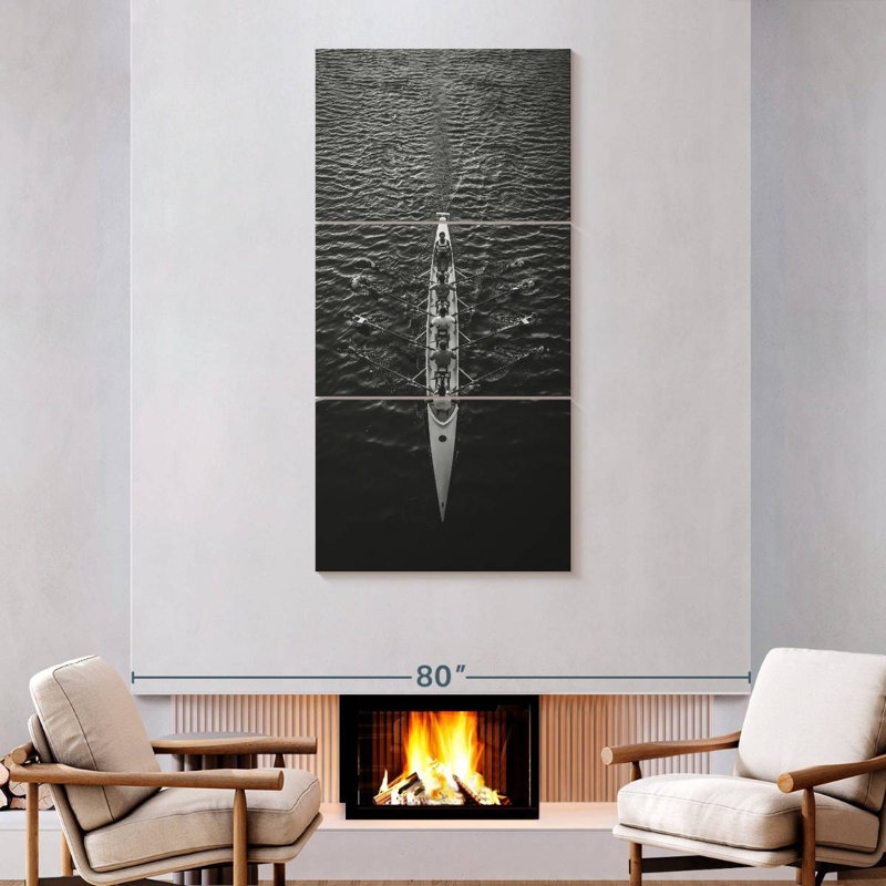 Équipe d'aviron, H 75 po x l 36 po