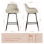 69cm High Suede Upholstered Bar Stool Diamond Tufted Back with Metal Frame Counter Stool -1929230498