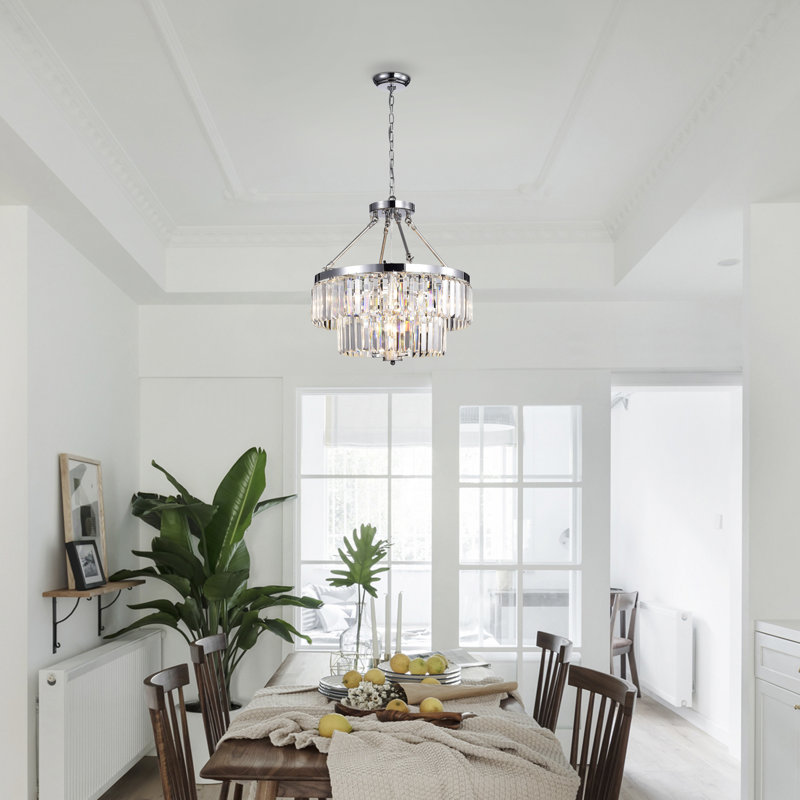 Jaleaha 9 - Light Dimmable Tiered Chandelier, Chrome