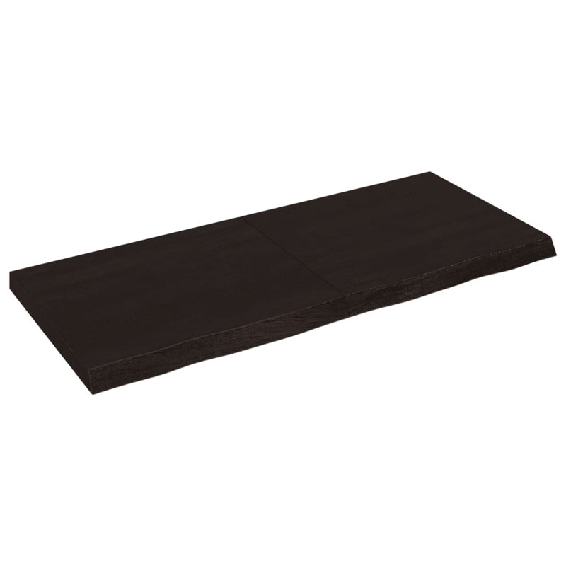 VidaXL remplacement de comptoir de table traité en bois de chêne massif,  H 19,69 po x l 86,61 po x P 1,57 po, Brun foncé