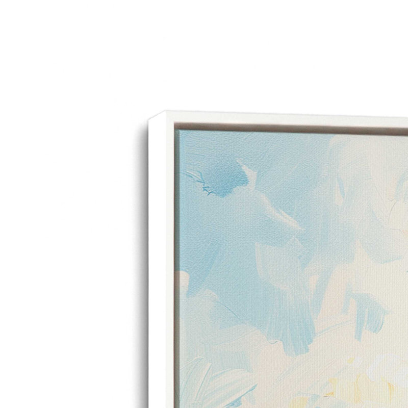 «Positano Paradise on Canvas» par Azure Artisanal Studio, reproduction, Cadre flottant blanc opaque