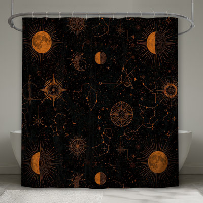 Celestial Bodies Constellations Shower Curtains Extra Long