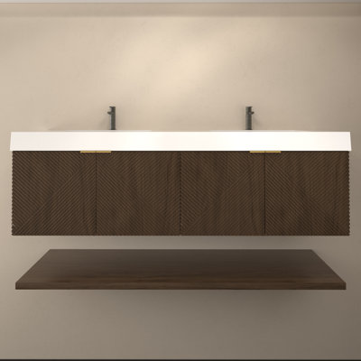 Moreno Stella Wall Mounted Vanity Set With Doors And Inside Drawer