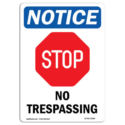 No Trespassing Aluminum Sign 18 x 24