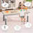 Adjustable Kids Table, Arts and Crafts Child Table with Graffiti Desktop, 7 Level Height Adjustable Children Table for Ages 3-8, Easy to Wipe Toddler Desk for Classrooms/Daycares/Homes,Natural,Grey-1689360064