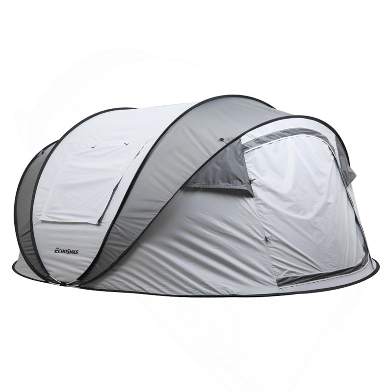 Tente de bateau escamotable pour 4-6 personnes,  Blanc / Brun