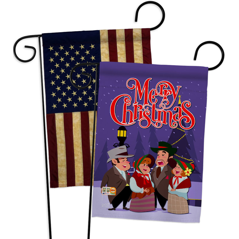 Drapeau de jardin en polyester 1 face x 1 pi 7 pi Winter Yard