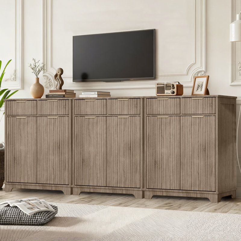 Ensemble de 3 buffets de rangement, armoires à usages multiples avec tiroirs et tablettes réglables, ensemble de buffet ou armoire d'entrée