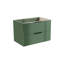 Meuble-lavabo de salle de bain avec lavabo en céramique - Meuble-lavabo flottant mural vert avec tiroirs, moderne