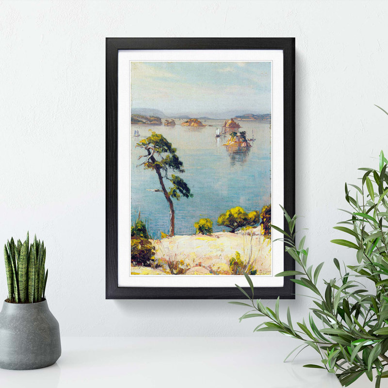 Landshaft by Hiroshi Yoshida - Framed Print, 48cm H x 36cm W x 2cm D, Black Framed