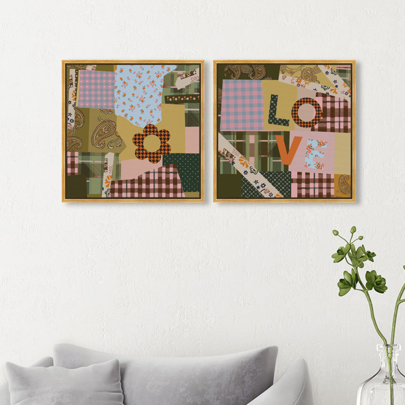 Retro Scarf Set Set by Oliver Gal, 26"H x 26"W, Gold Floater Frame