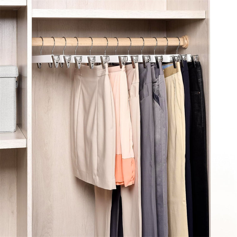 Hymel Wood Hangers With Clips, White