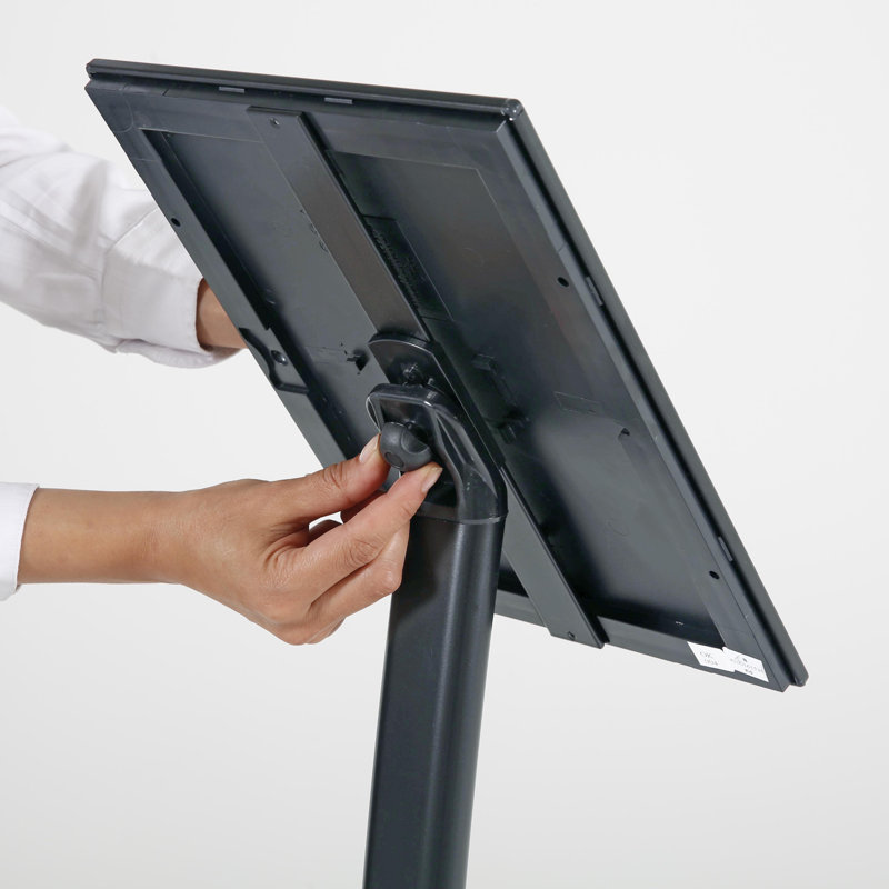 Porte-enseigne en aluminium à panneau piédestal simpliste, Gris anthracite