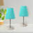 Amandev Simple Designs Sand Nickel Mini Basic Table Lamp with Tapered Fabric Shade-727904195