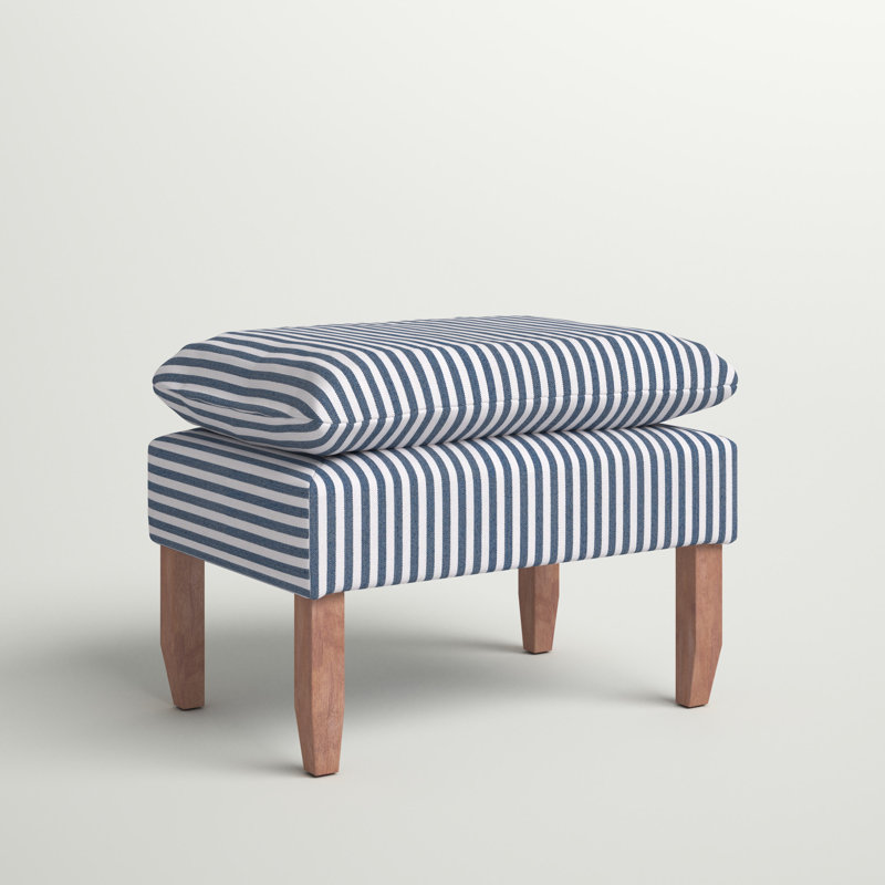 Repose-pieds avec coussin 24 po Cove - Rayures bleu marine, Bleu rayé