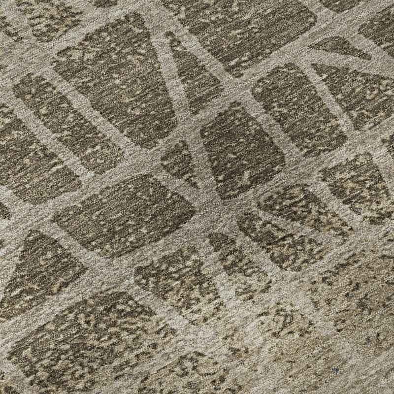 Tapis abstrait lavable à la machine de qualité supérieure Mayfield AMF2404, Ivoire ivoire, 5 pi x 7 pi 6 po