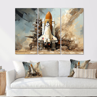 Abstrait de la Navette Spatiale I - Ensemble d'art mural Navette Spatiale