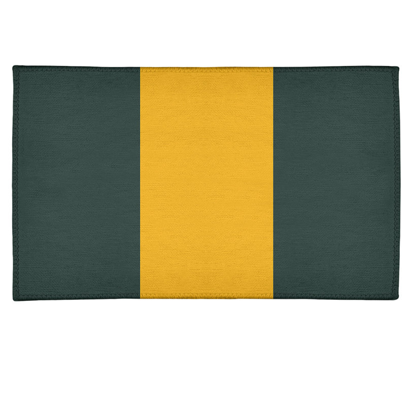 Tapis de salle de football à rayures green bay, Rectangle 3 pi x 5 pi