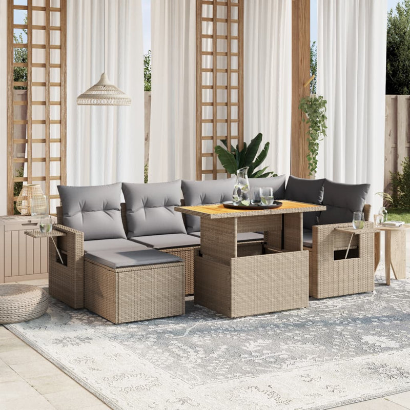  Garden Sofa Set Beige, Light Grey