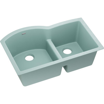 Évier de cuisine à double cuve encastrable L 33 po x L 22 po quartz luxe