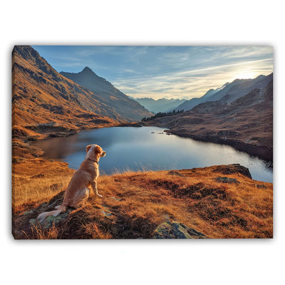 «Golden Hour Lake Companion», art mural sur toile tendue
