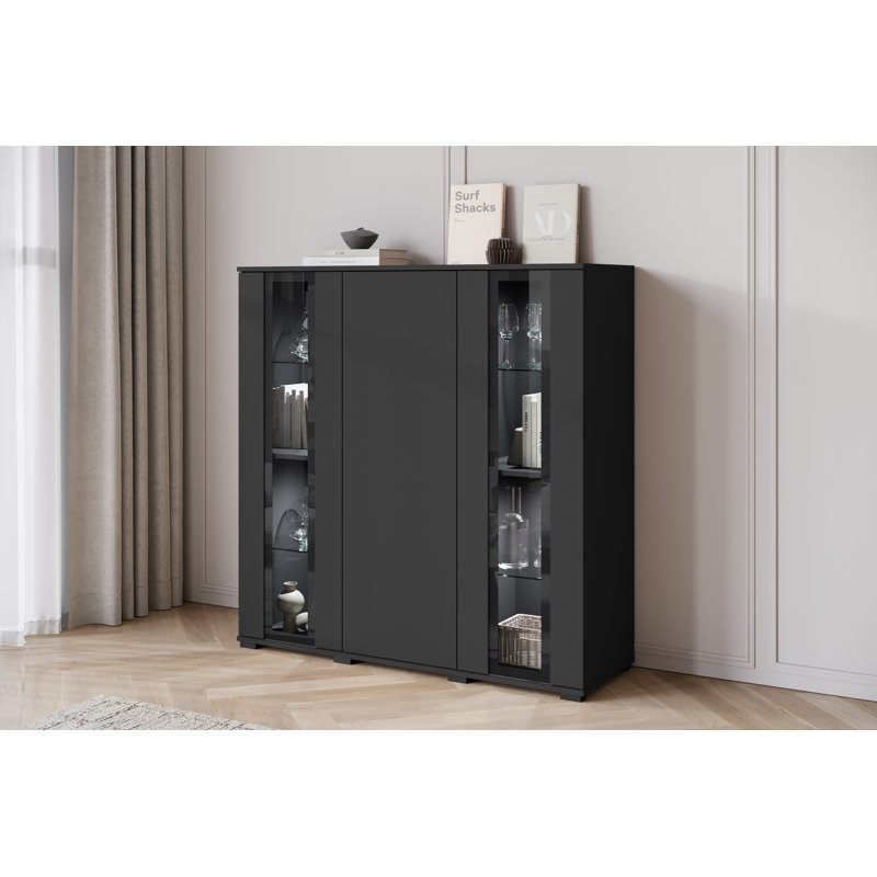 Myton Laminate Standard Accent Cabinet, Black