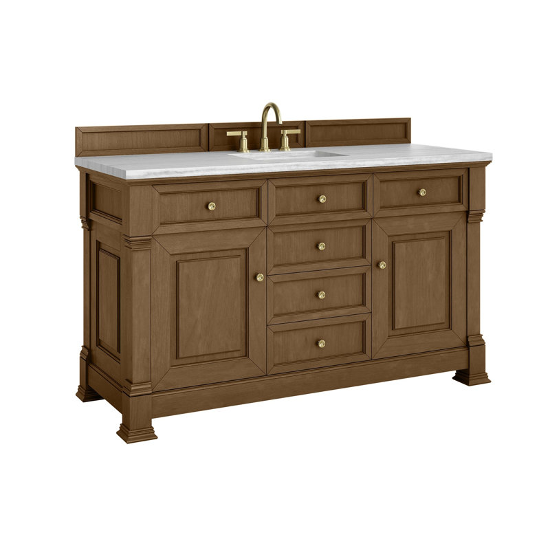 Brookfield 59.88'' W Single Bathroom Vanity Base, Honey Oak